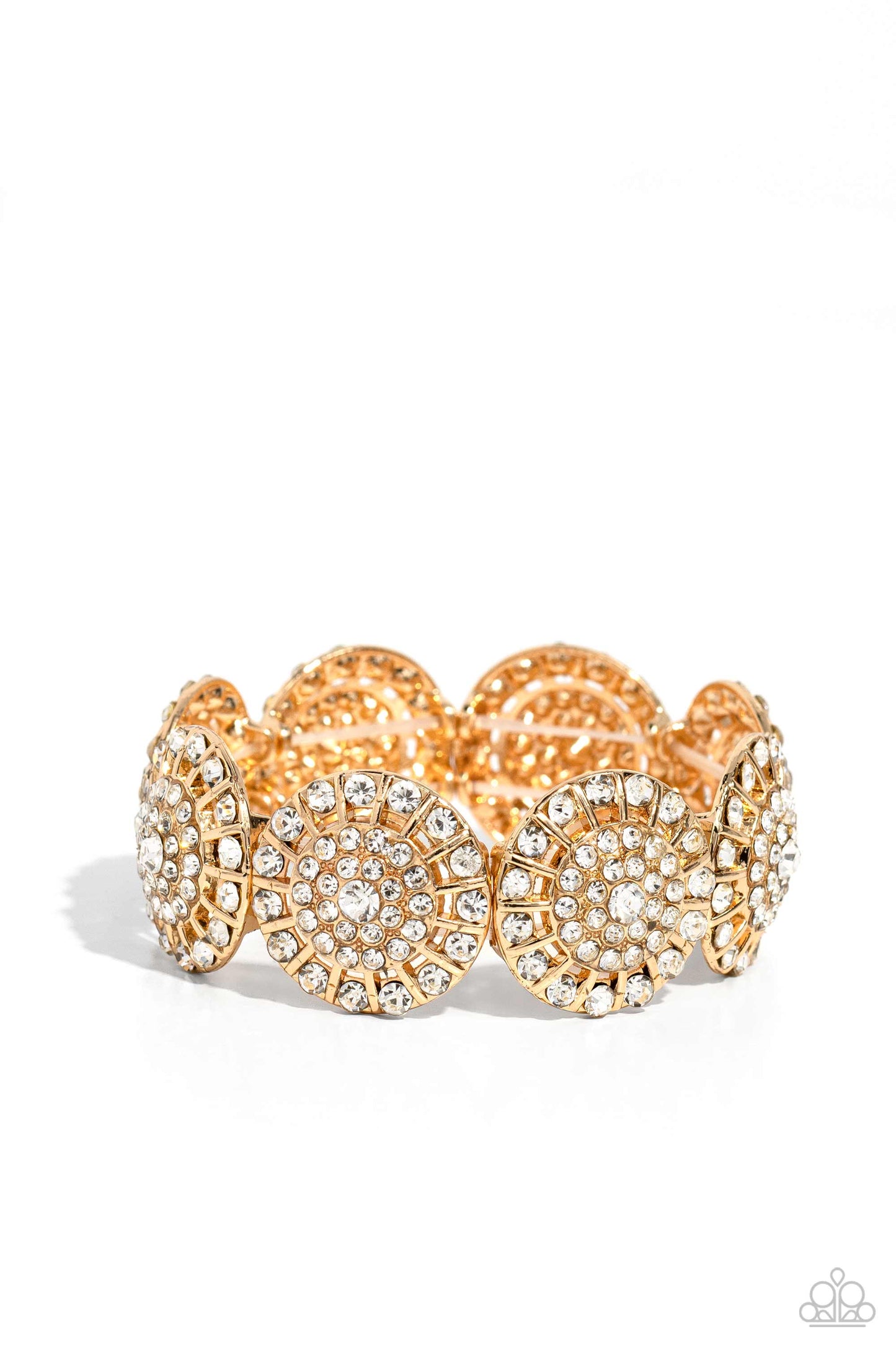 Executive Elegance Gold Stretch Bracelet - Paparazzi Accessories