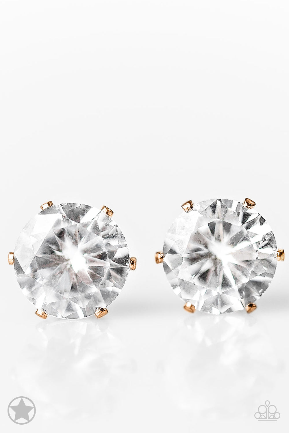 Just In TIMELESS Gold Blockbuster Earring - Paparazzi Accessories - jazzy-jewels-gems