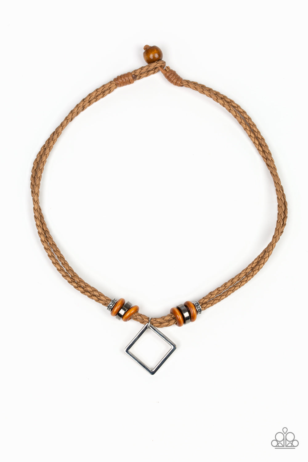 Pier Square Brown Urban Necklace - Paparazzi Accessories