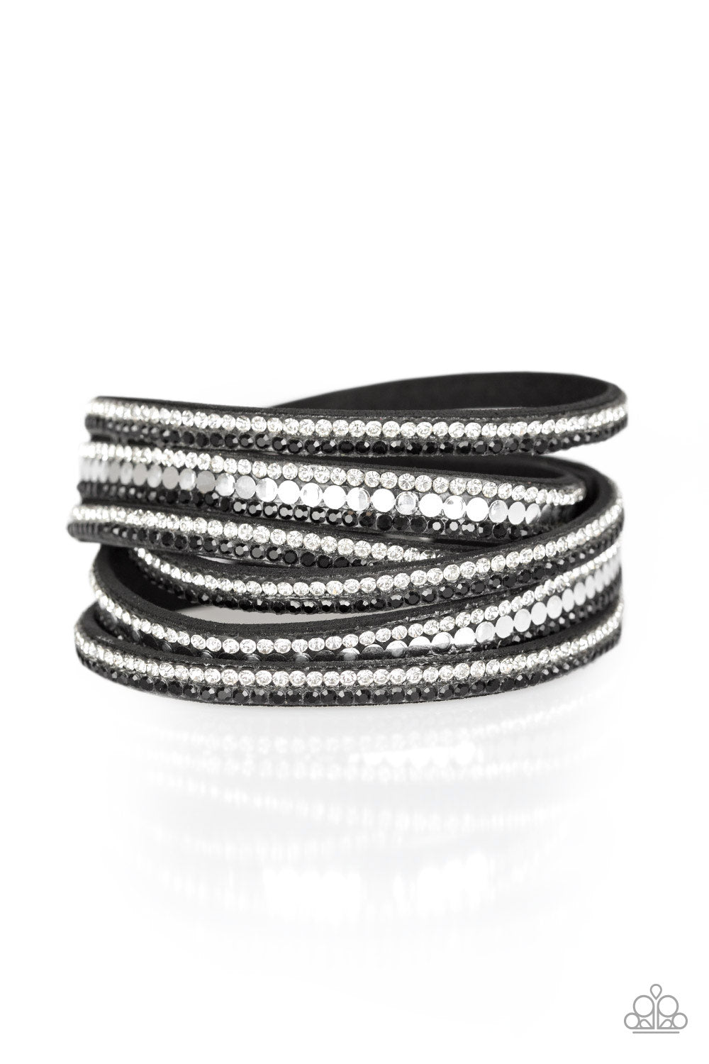 Rock Star Attitude Black Wrap Bracelet - Paparazzi Accessories