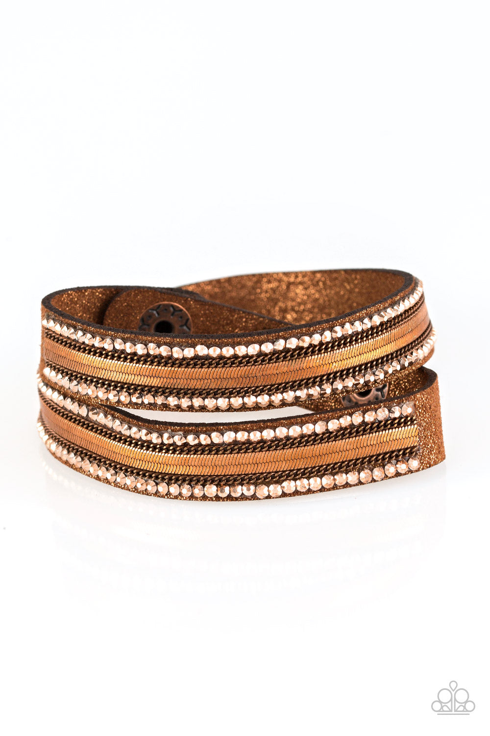 Rocker Rivalry Copper Wrap Bracelet - Paparazzi Accessories