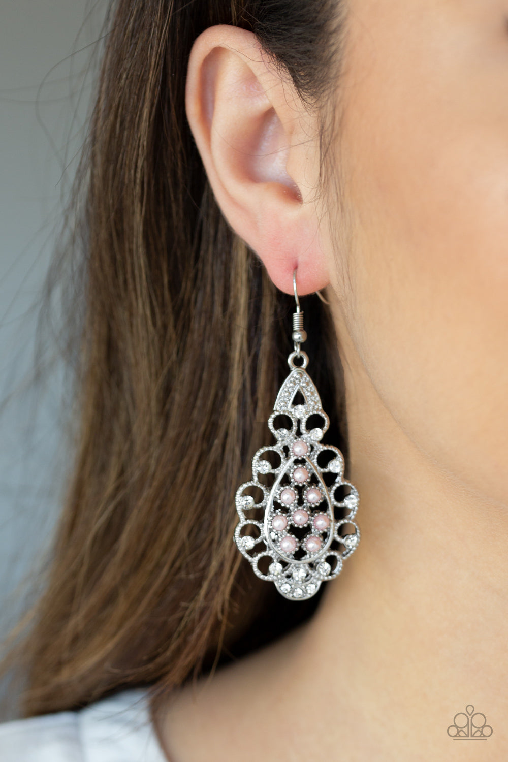Sprinkle On The Sparkle Pink Earring - Paparazzi Accessories