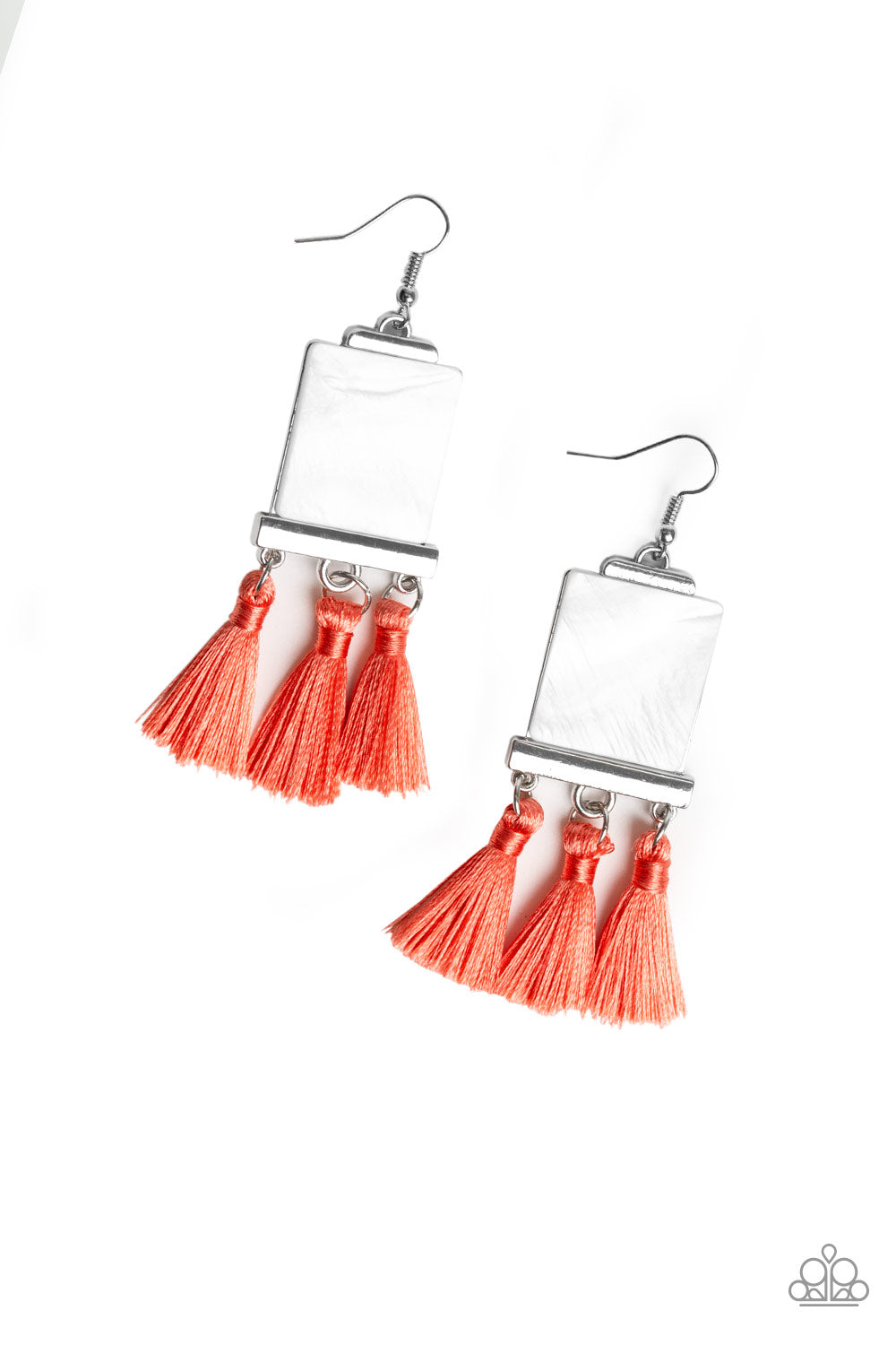 Tassel Retreat Coral Earring - Paparazzi Accessories - jazzy-jewels-gems