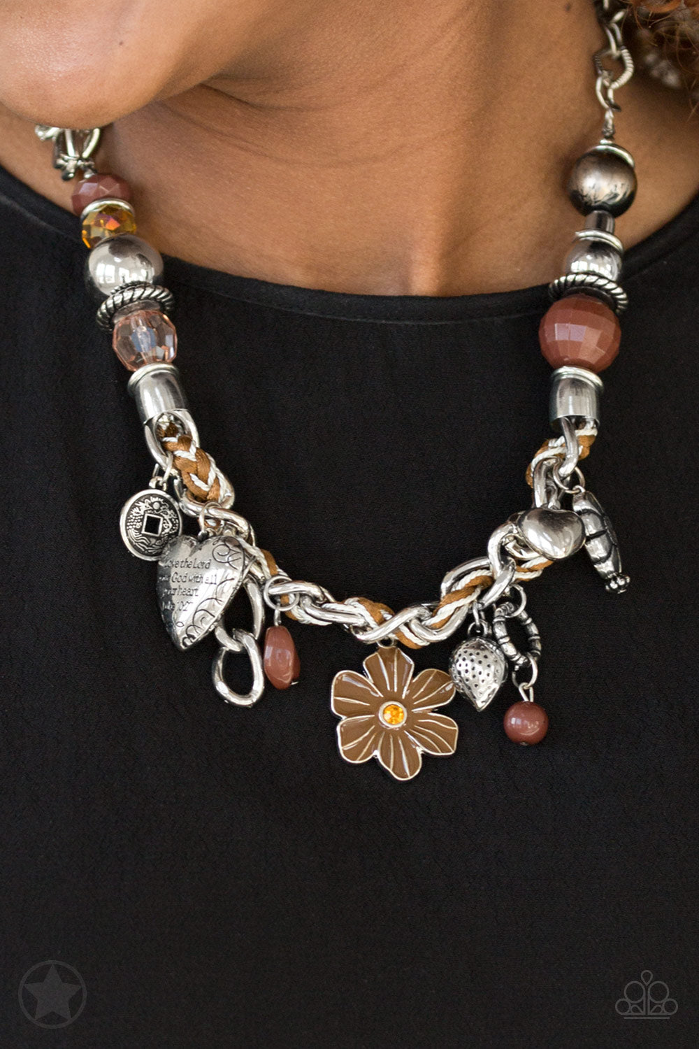 paparazzi all dressed uptown brown Hollywood HEELS Brown Bracelet