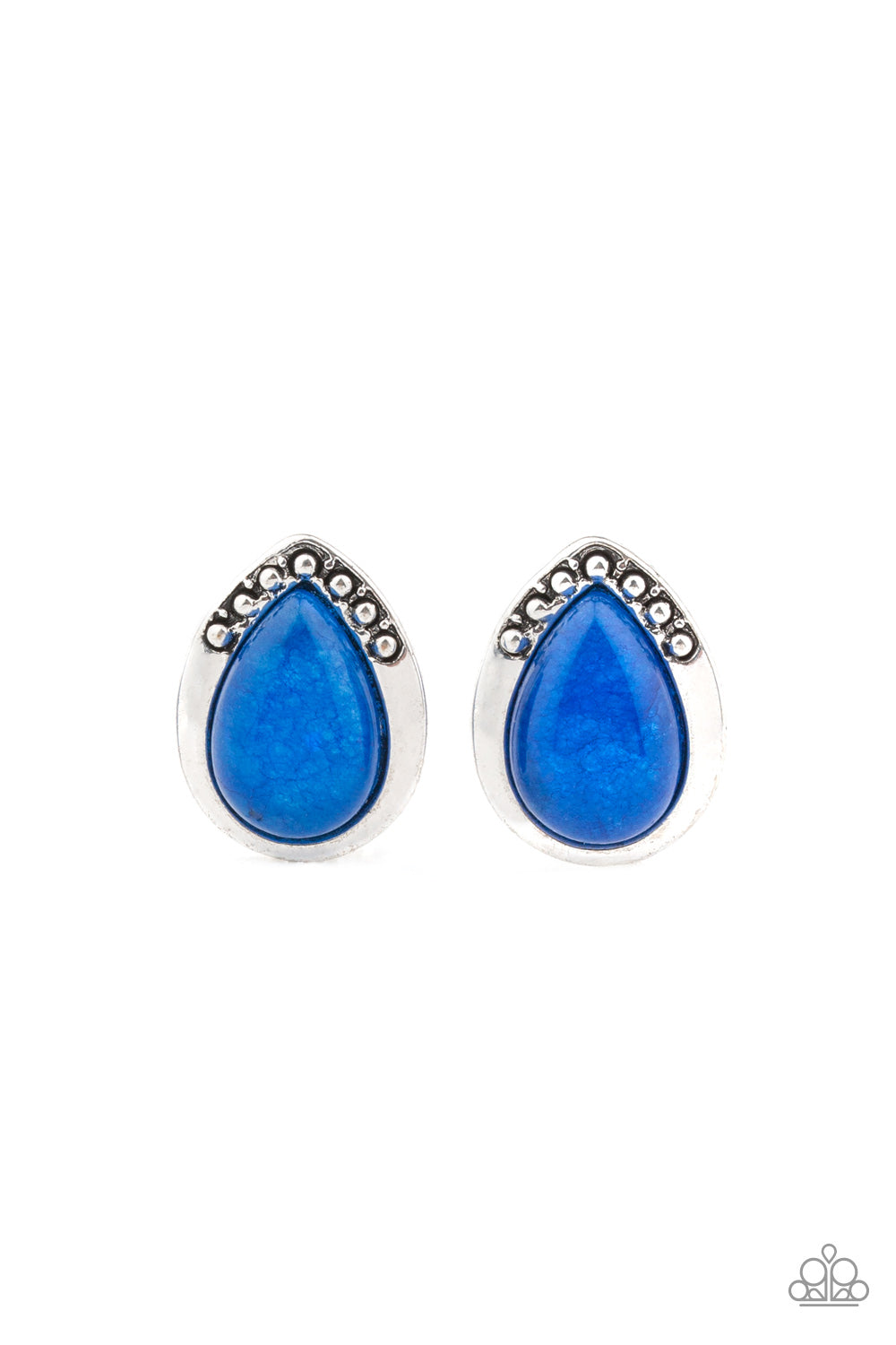 Stone Spectacular Blue Earring - Paparazzi Accessories