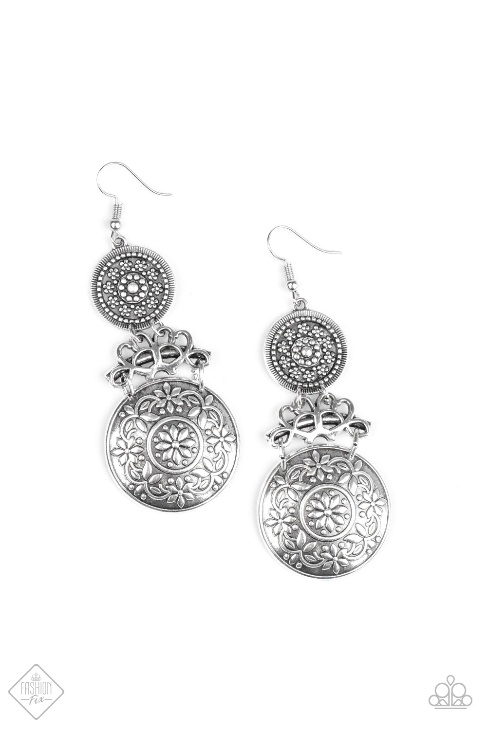 Garden Adventure Silver Earring - Paparazzi Accessories