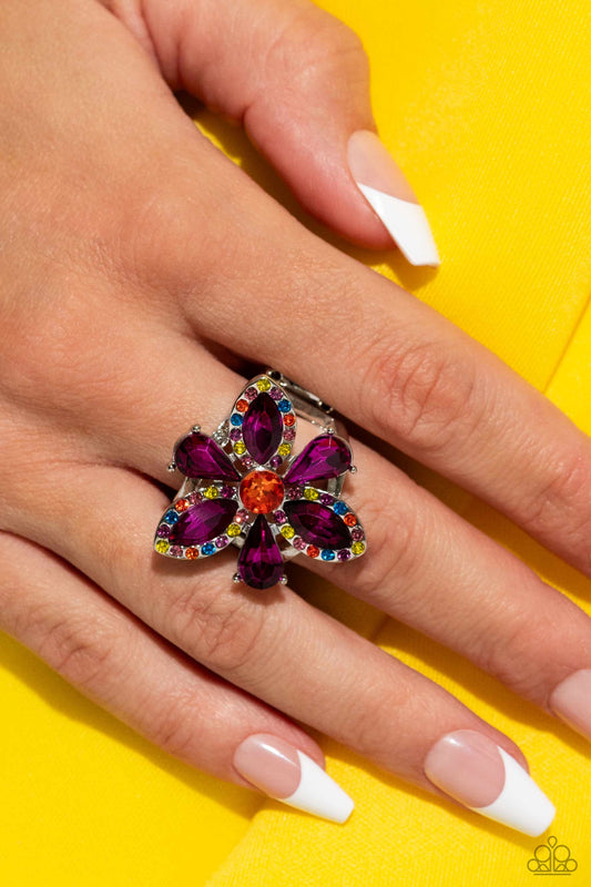 Blazing Blooms Multi Flower LOP Ring - Paparazzi Accessories