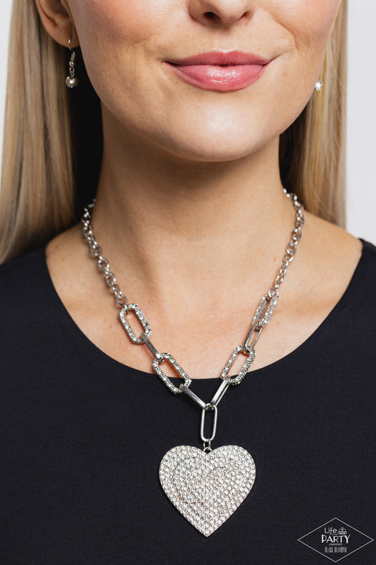 Roadside Romance White Heart LOP Necklace - Paparazzi Accessories