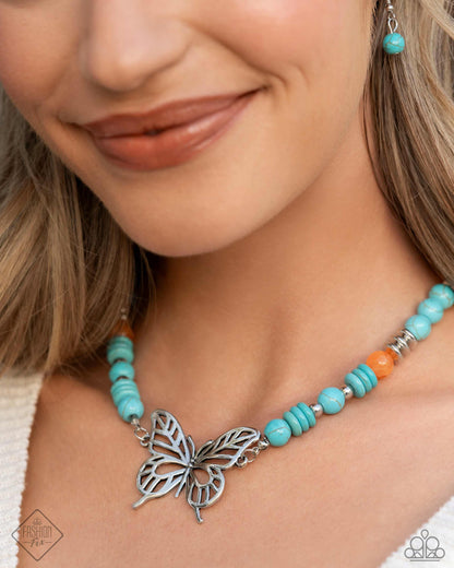 Simply Santa Fe Turquoise Butterfly Complete Trend Blend Fashion Fix Set (May 2024) - Paparazzi Accessories