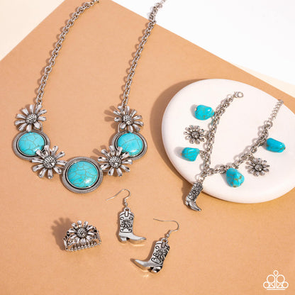 Simply Santa Fe Turquoise Cowboy Complete Trend Blend Fashion Fix Set (June 2024) - Paparazzi Accessories