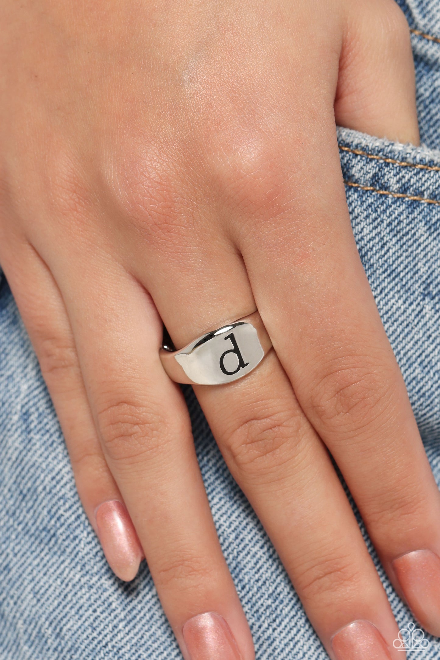 Monogram Memento Silver Initial Ring (various letters) - Paparazzi Accessories