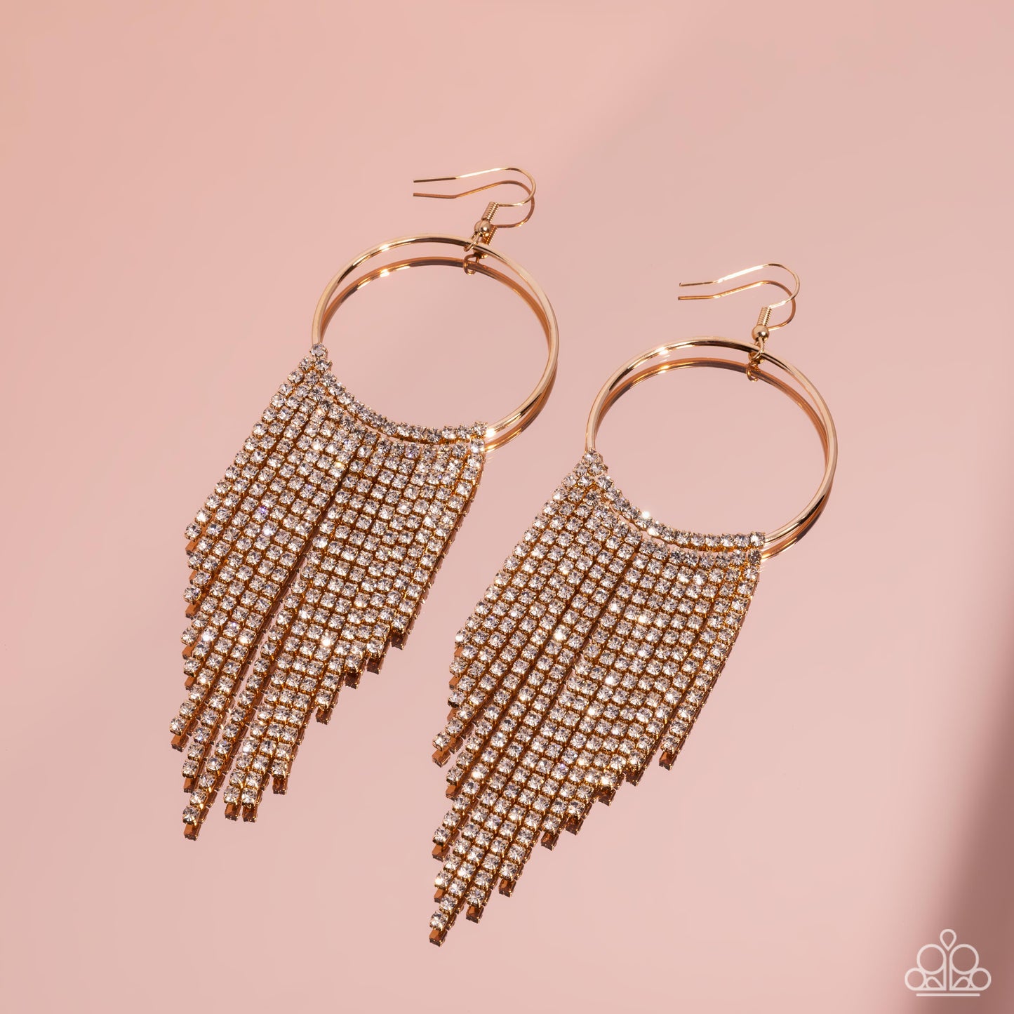 Streamlined Shimmer Gold Earring - Paparazzi Accessories