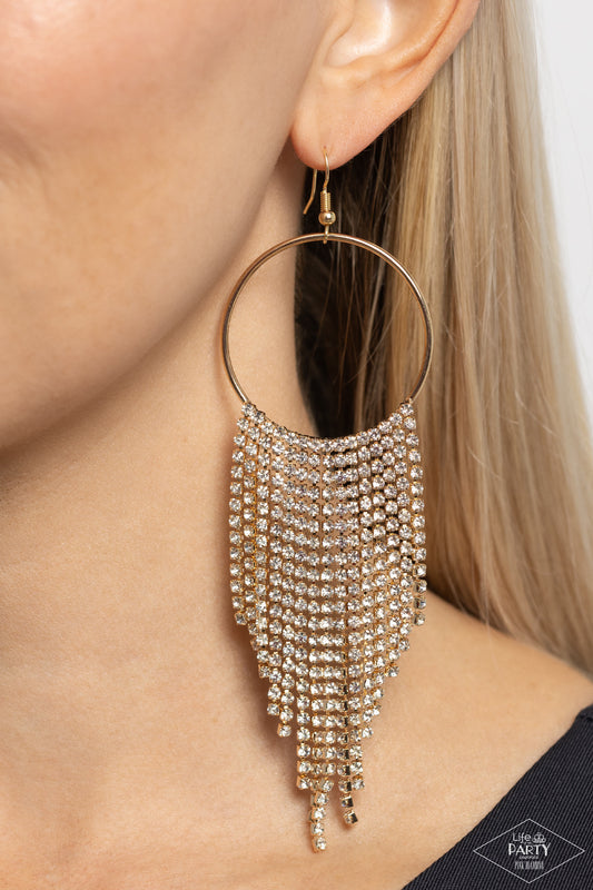 Streamlined Shimmer Gold Earring - Paparazzi Accessories