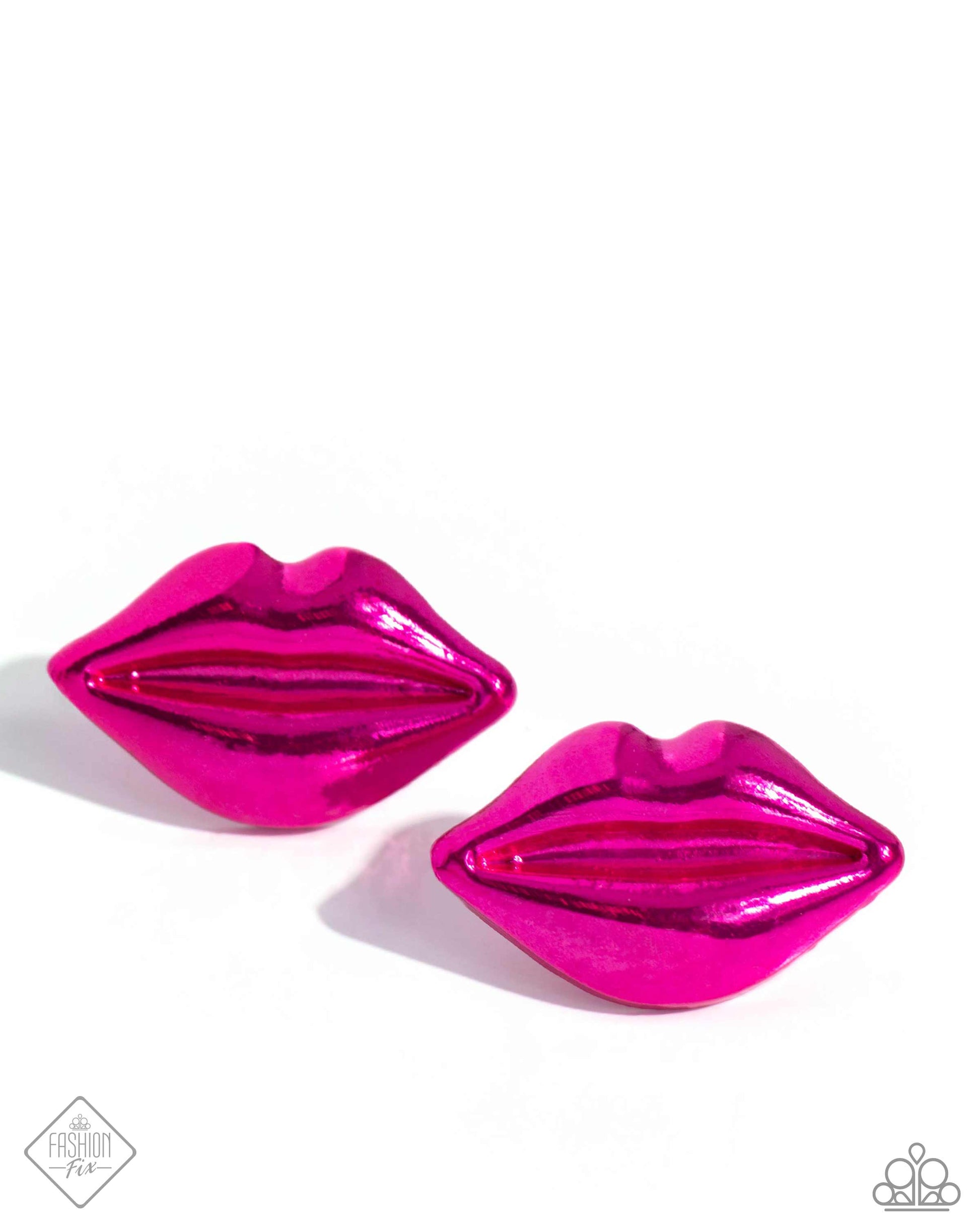 Diva Decoration Pink Lip Post Earring - Paparazzi Accessories