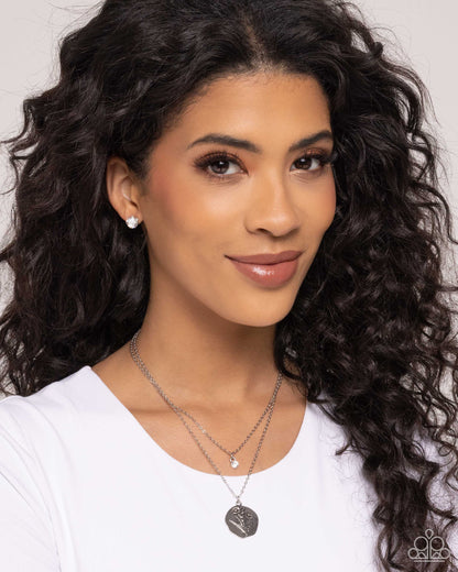 Breathtaking Birthstone White Rhinestone Post Earring - Paparazzi Accessories