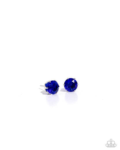 Breathtaking Birthstone Sapphire Blue Post Earring - Paparazzi Accessories