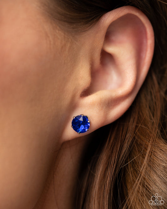 Breathtaking Birthstone Sapphire Blue Post Earring - Paparazzi Accessories