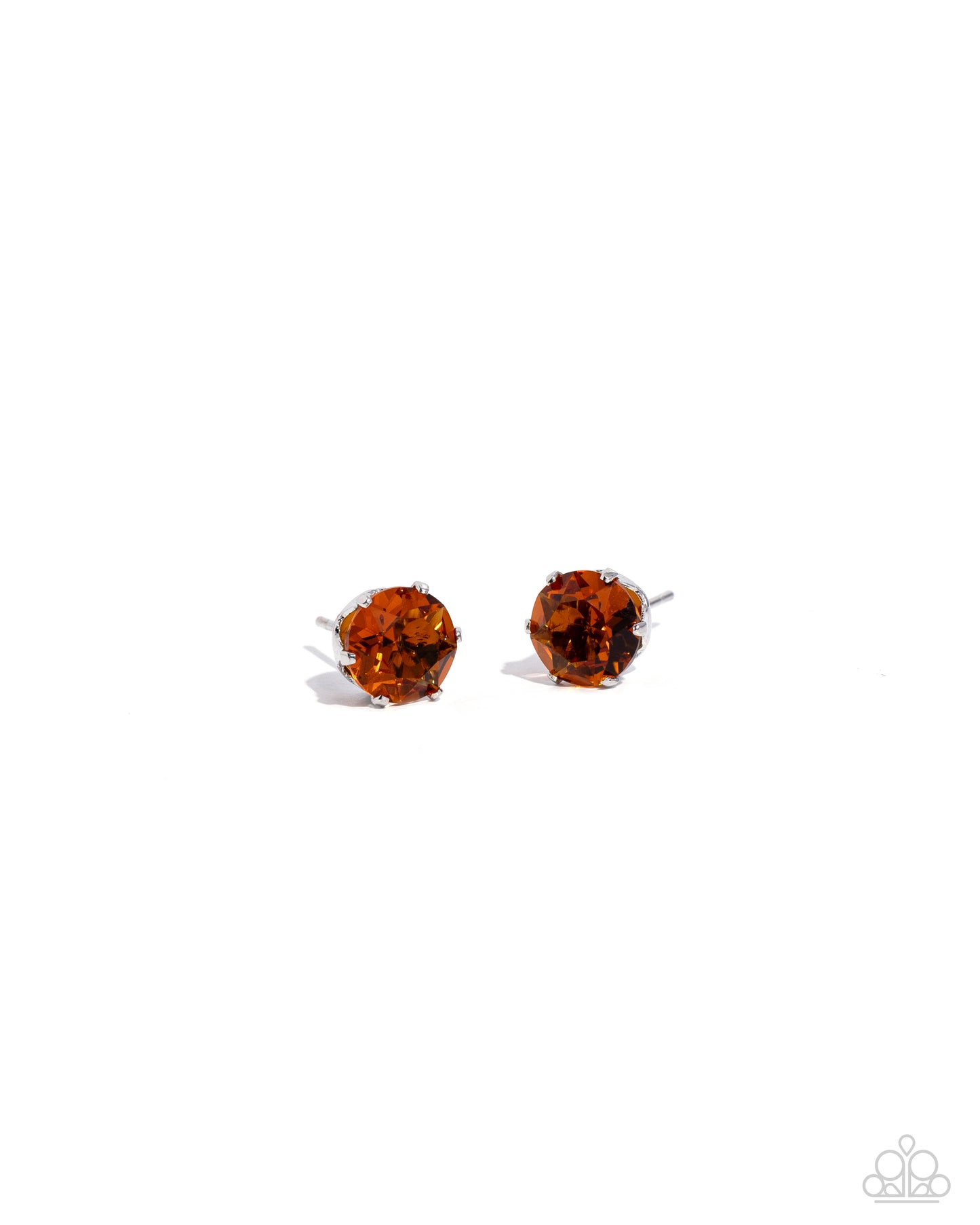 Breathtaking Birthstone Orange Topaz Post Earring - Paparazzi Accessories