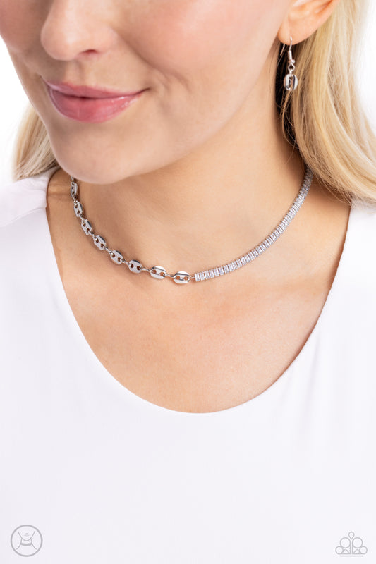 Dream Duo Silver Choker Necklace - Paparazzi Accessories