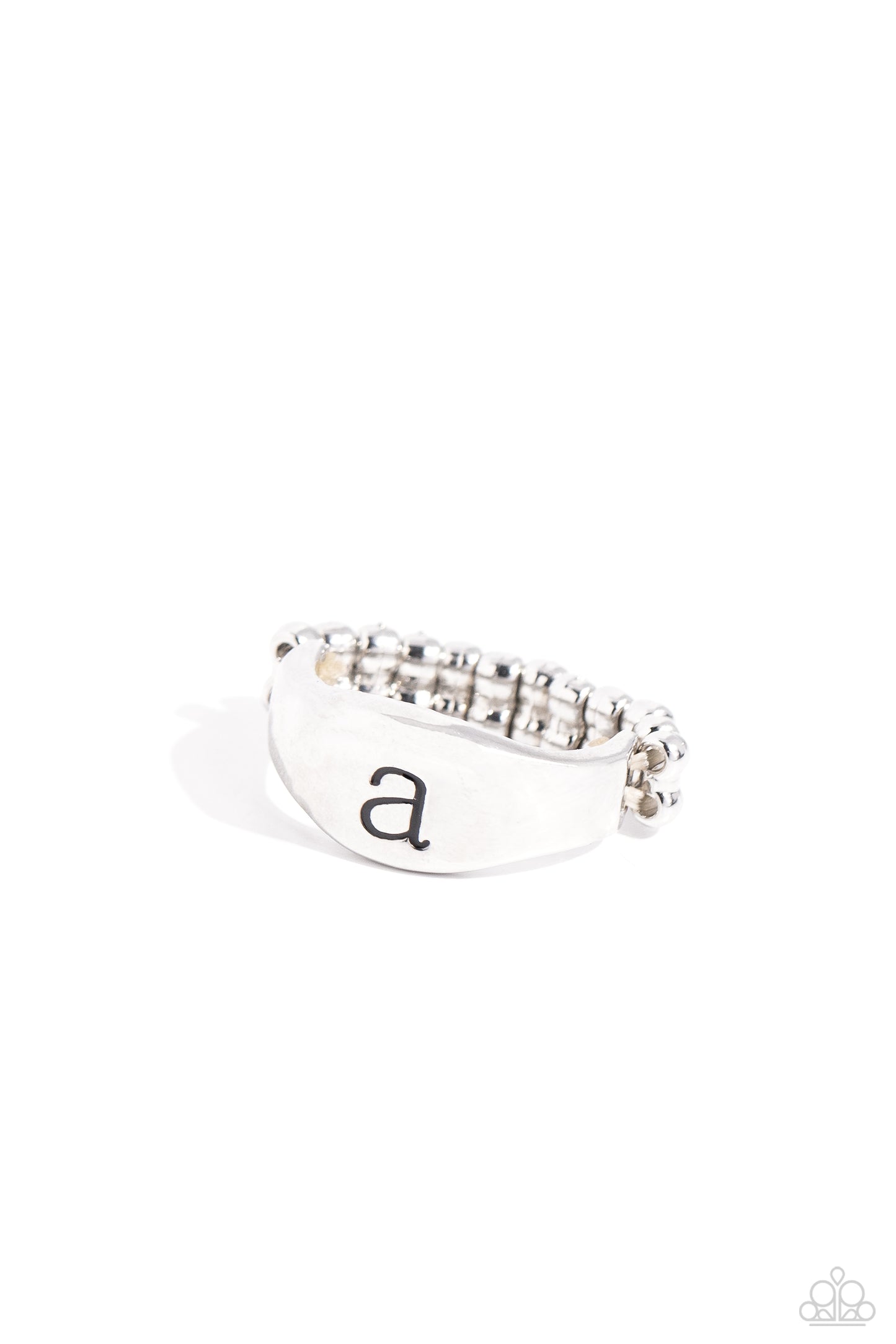 Monogram Memento Silver Initial Ring (various letters) - Paparazzi Accessories