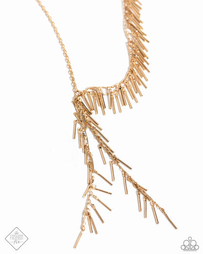 Linear Leap Gold Necklace - Paparazzi Accessories