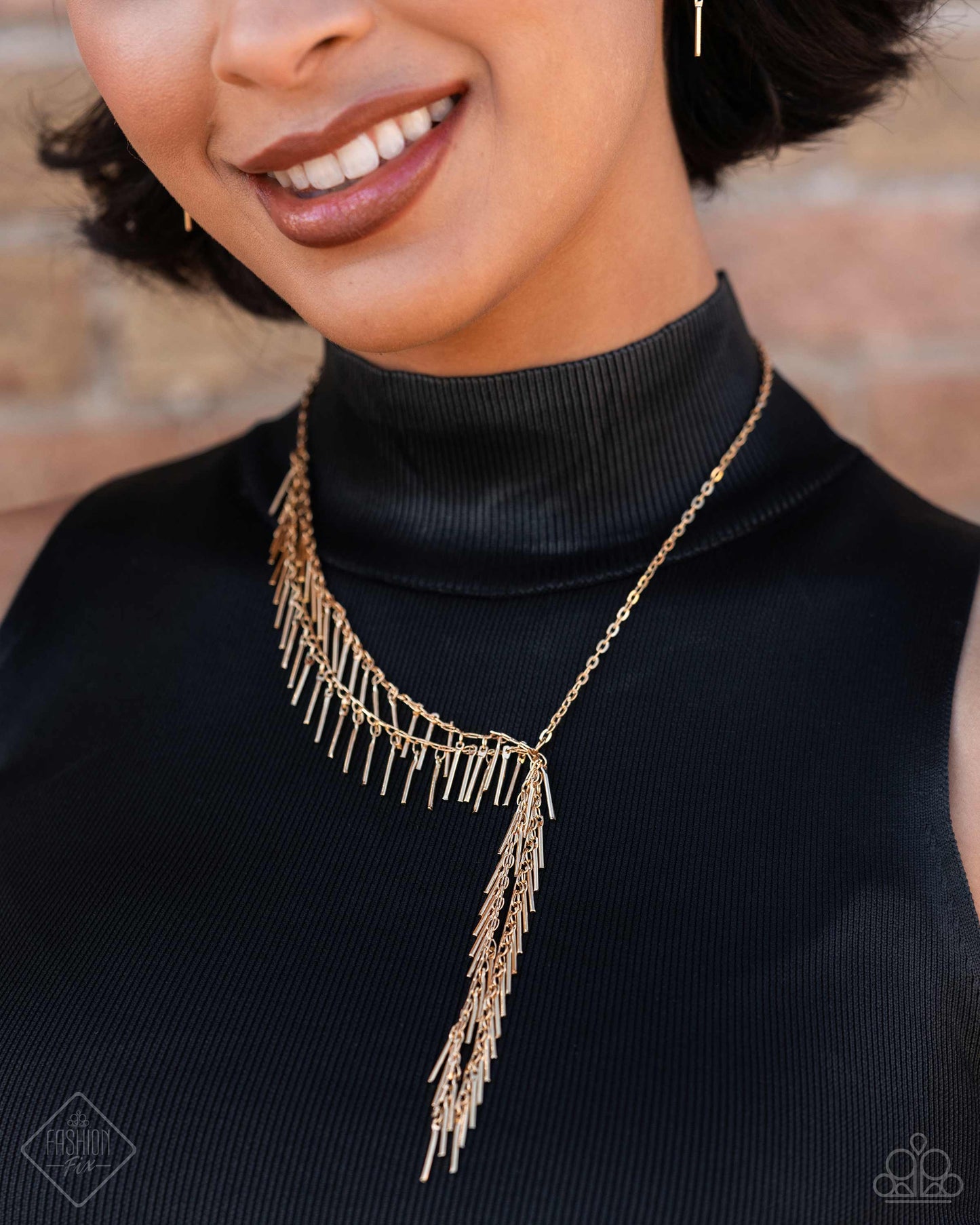 Linear Leap Gold Necklace - Paparazzi Accessories