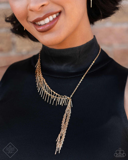 Linear Leap Gold Necklace - Paparazzi Accessories