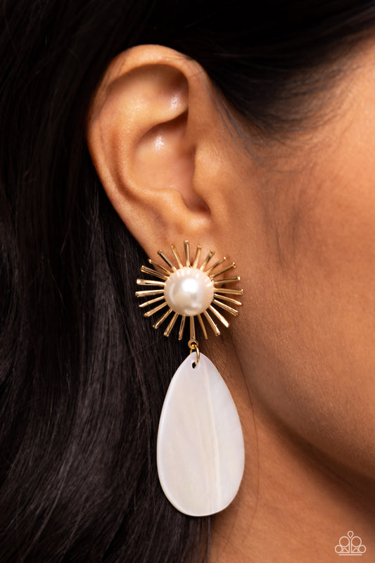 Sunburst Sophistication Gold Post Earring - Paparazzi Accessories
