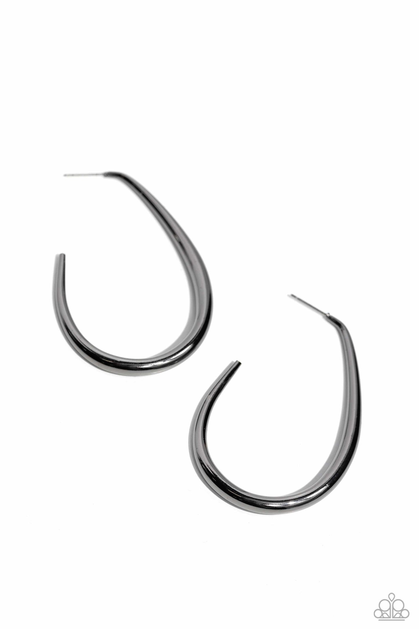 Exclusive Element Black Hoop Earring - Paparazzi Accessories