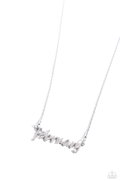 Birth Month Bling (February) Silver Necklace - Paparazzi Accessories