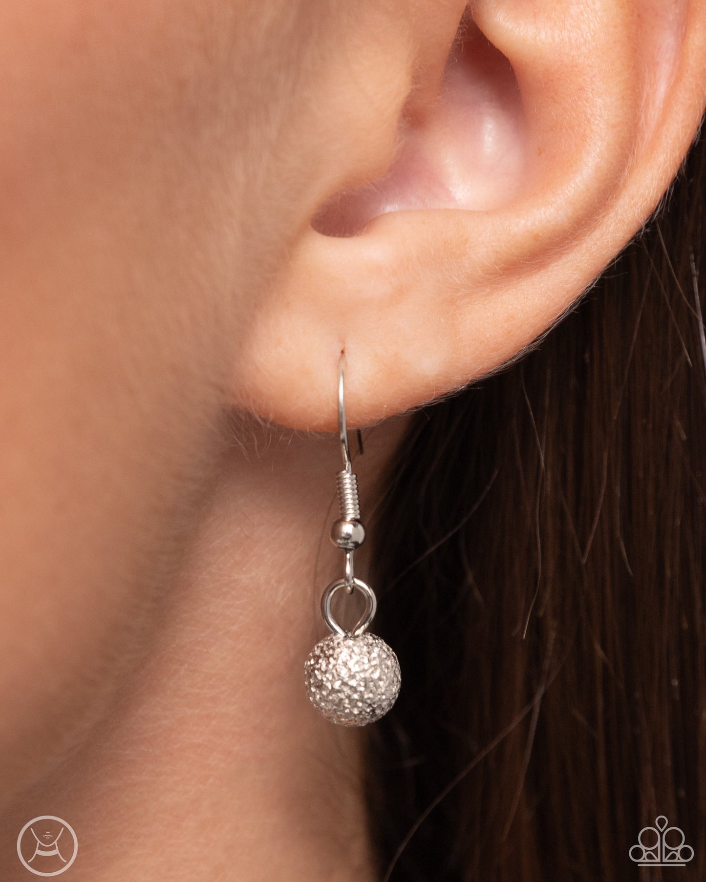 Simply Scintillating Silver Choker Necklace - Paparazzi Accessories  Dusted with dainty shimmer, a curved collection of high-sheen silver flat chain connects around the collar for a simply shimmery statement. Features an adjustable clasp closure.  Sold as one individual choker necklace. Includes one pair of matching earrings.  SKU: P2CH-SVXX-109XX