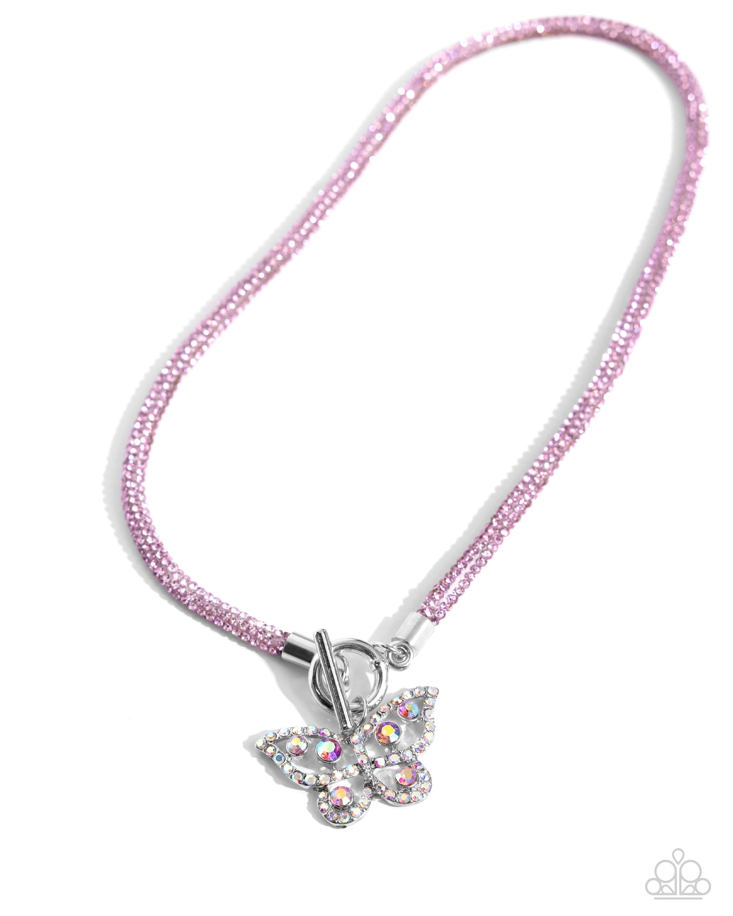 On SHIMMERING Wings Pink Butterfly Toggle Necklace & Bracelet Set - Paparazzi Accessories
