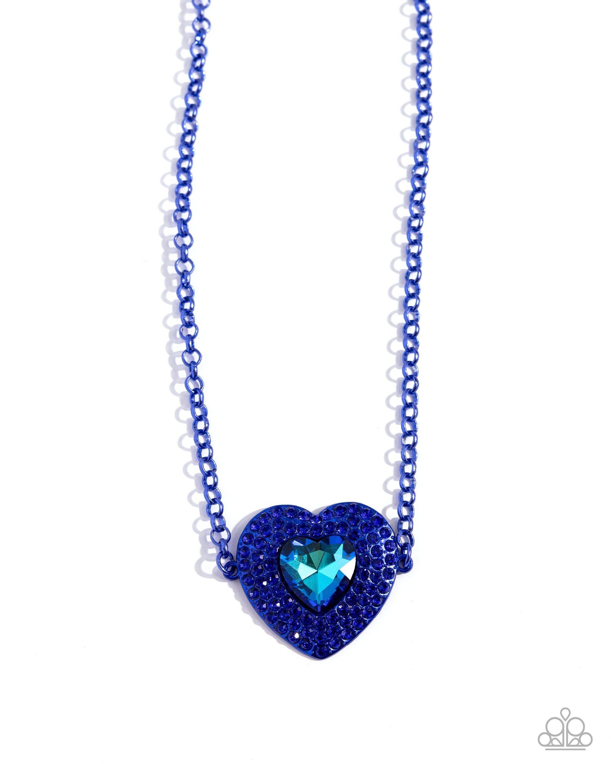 Locket Leisure Blue Heart Necklace - Paparazzi Accessories