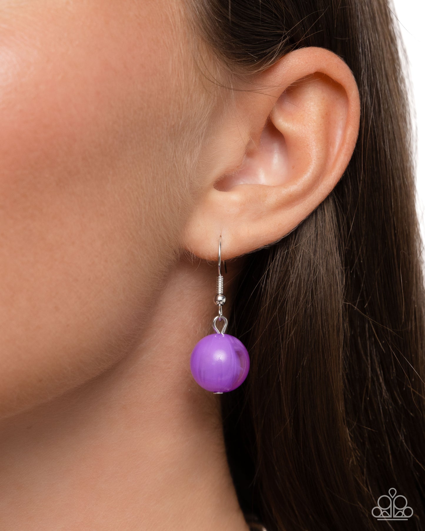 Opulent Opacities Purple Necklace - Paparazzi Accessories A glistening silver curb chain gives way to a collection of purple beads featuring various opacities and iridescent shimmer. Textured ribbed silver beads alternate between each purple bead and collect at the center of the display around a ribbon of white gems for a shimmery finish. Features an adjustable clasp closure. Due to its prismatic palette, color may vary. Includes one pair of matching earrings. P2RE-PRXX-336XX