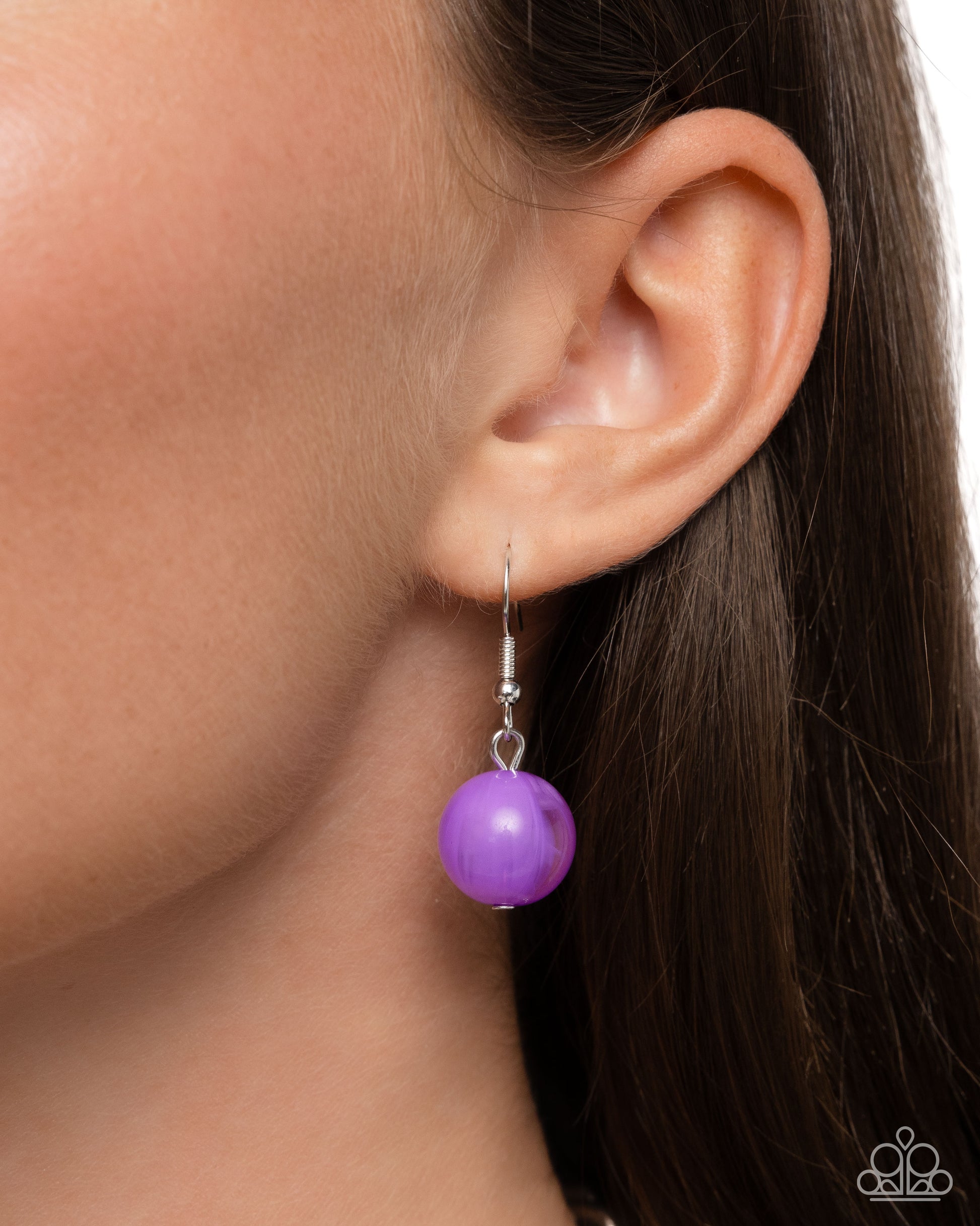 Opulent Opacities Purple Necklace - Paparazzi Accessories A glistening silver curb chain gives way to a collection of purple beads featuring various opacities and iridescent shimmer. Textured ribbed silver beads alternate between each purple bead and collect at the center of the display around a ribbon of white gems for a shimmery finish. Features an adjustable clasp closure. Due to its prismatic palette, color may vary. Includes one pair of matching earrings. P2RE-PRXX-336XX