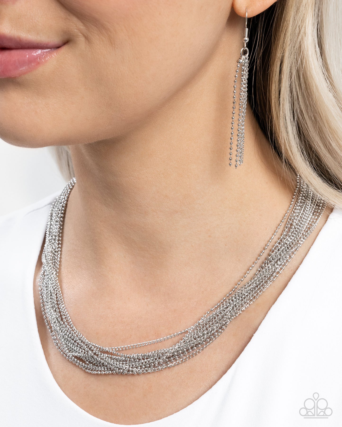 Backstage Ball Silver Necklace -  Paparazzi Accessories