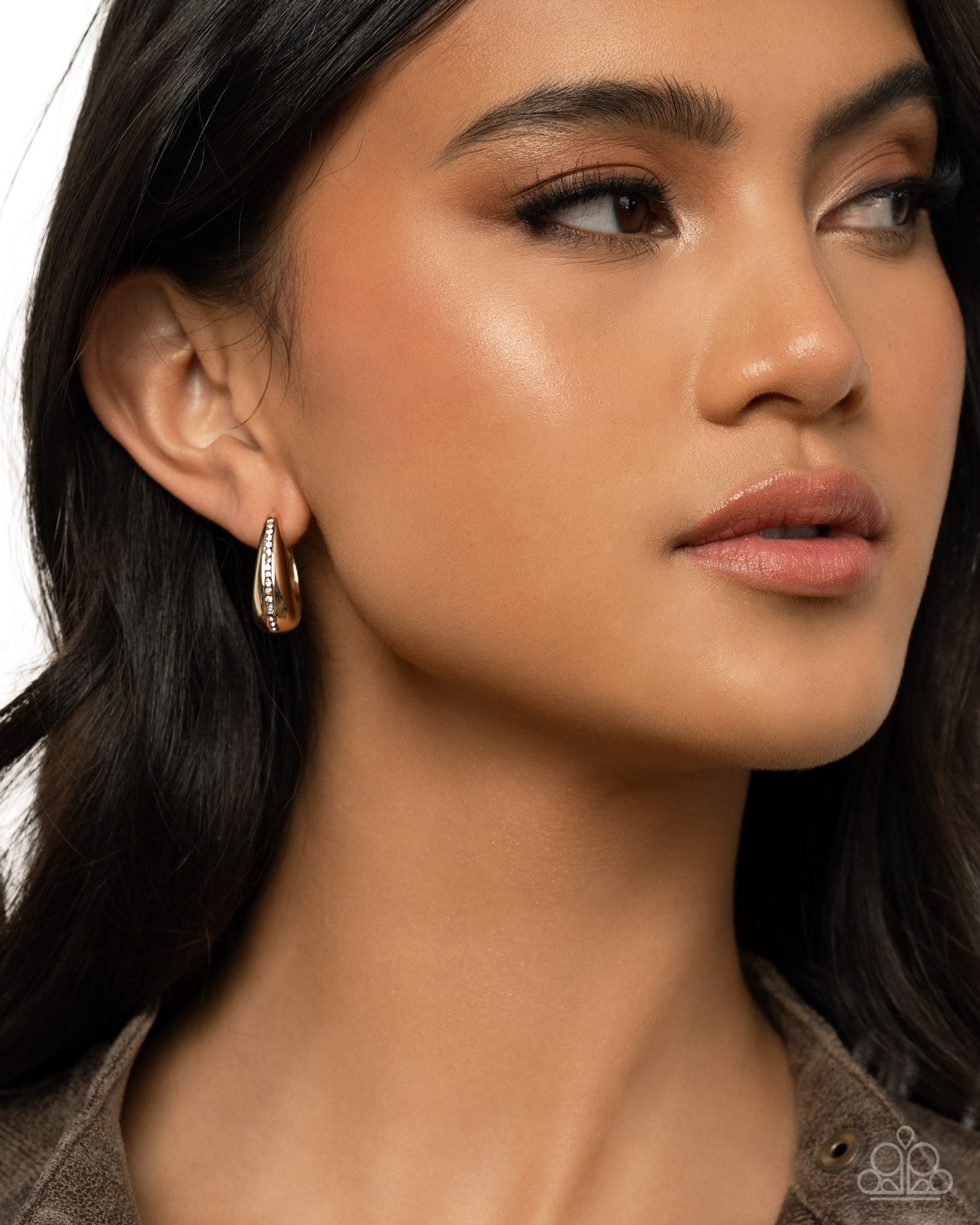 Executive Mansion Gold Hinge Hoop Earring - Paparazzi Accessories