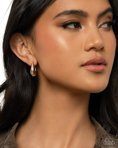 Executive Mansion Gold Hinge Hoop Earring - Paparazzi Accessories