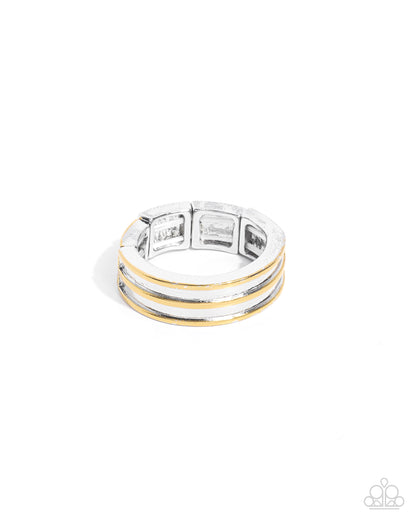 Bustling Basic Silver/Gold Men’s Ring - Paparazzi Accessories