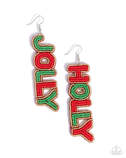 Jolly Holiday Multi Christmas Earring - Paparazzi Accessories