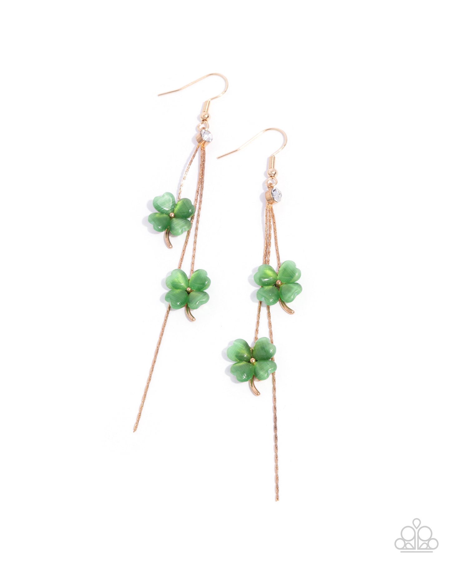 Dreamy Disposition Gold Shamrock Earring - Paparazzi Accessories