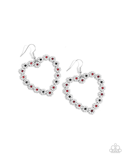 Beautiful Take White Heart Earring - Paparazzi Accessories