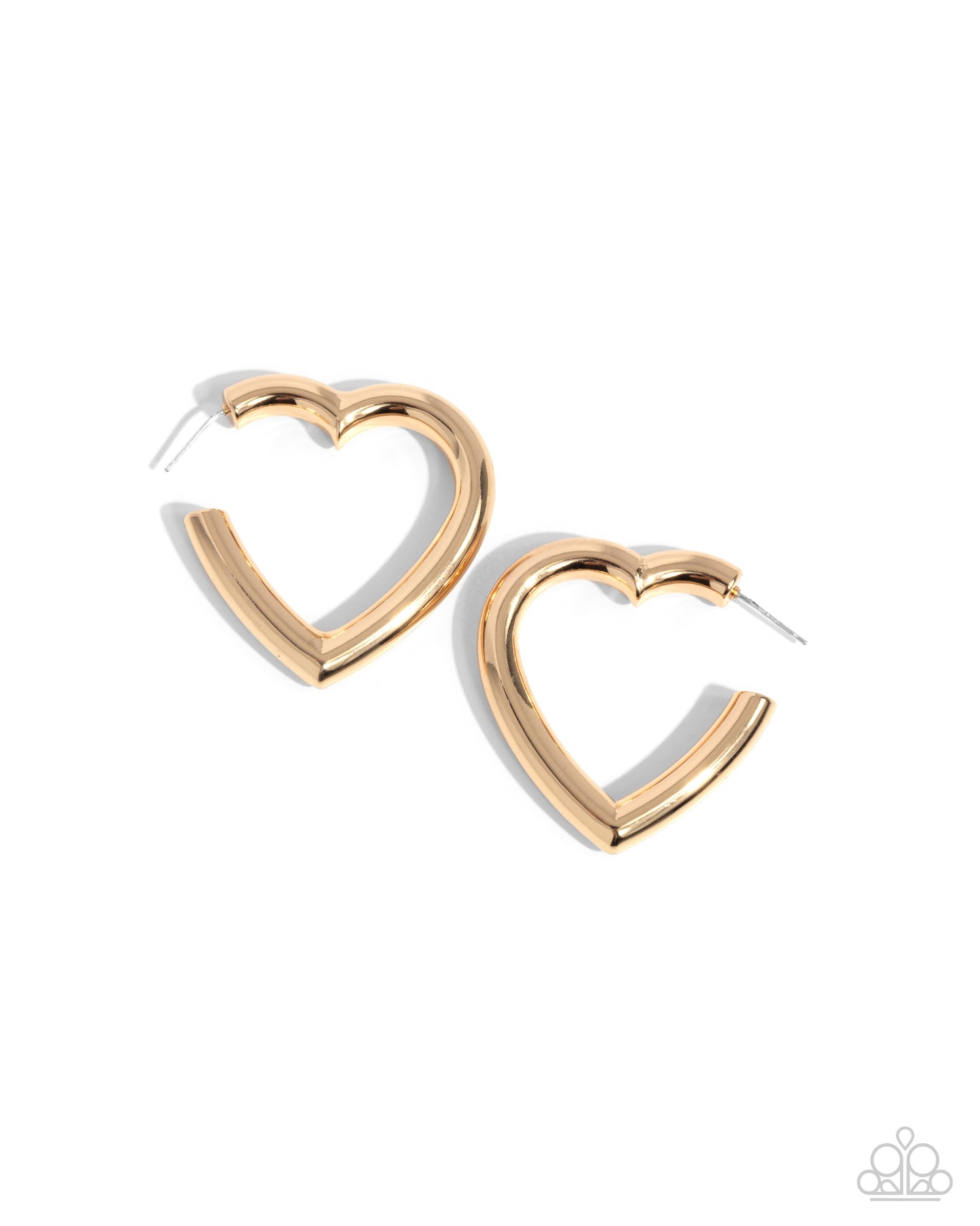 Local Attraction Gold Heart Hoop Earring - Paparazzi Accessories