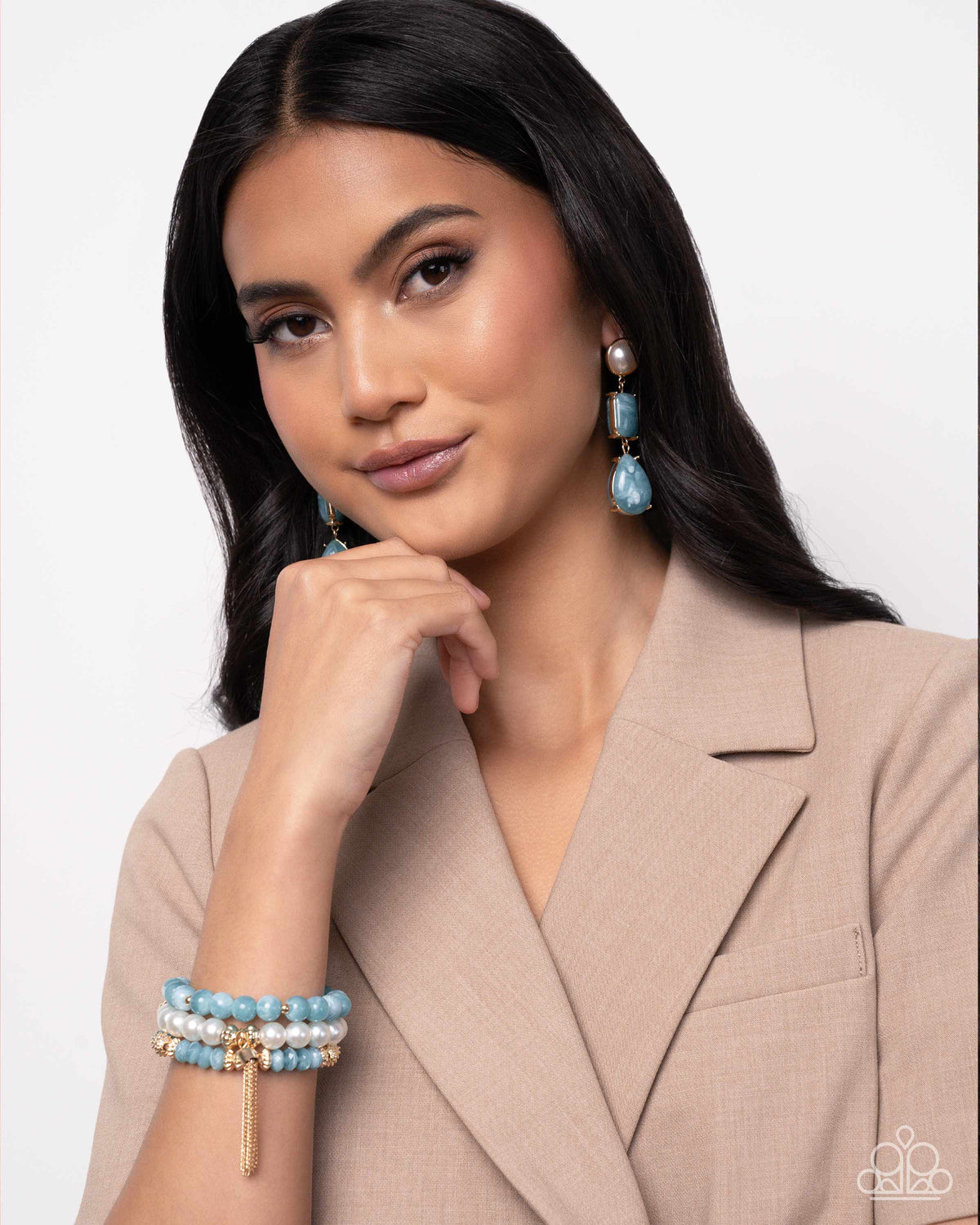 Marbled Masterpiece Blue Post Earring - Paparazzi Accessories