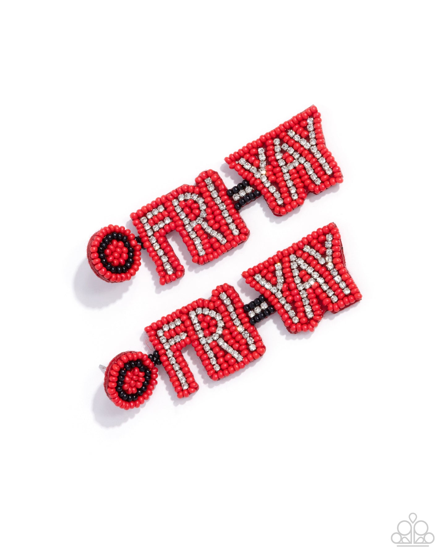 Its Friday! Red Seed Bead Post Earring - Paparazzi Accessories