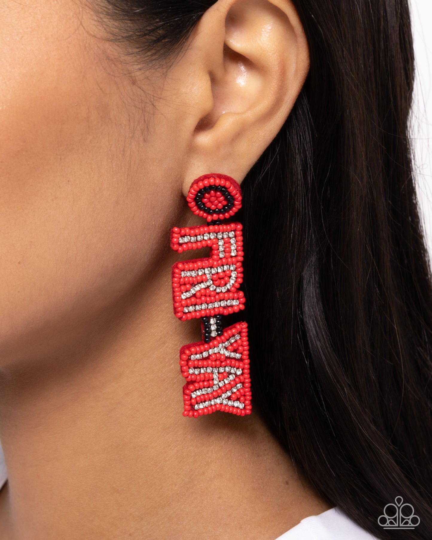 Its Friday! Red Seed Bead Post Earring - Paparazzi Accessories