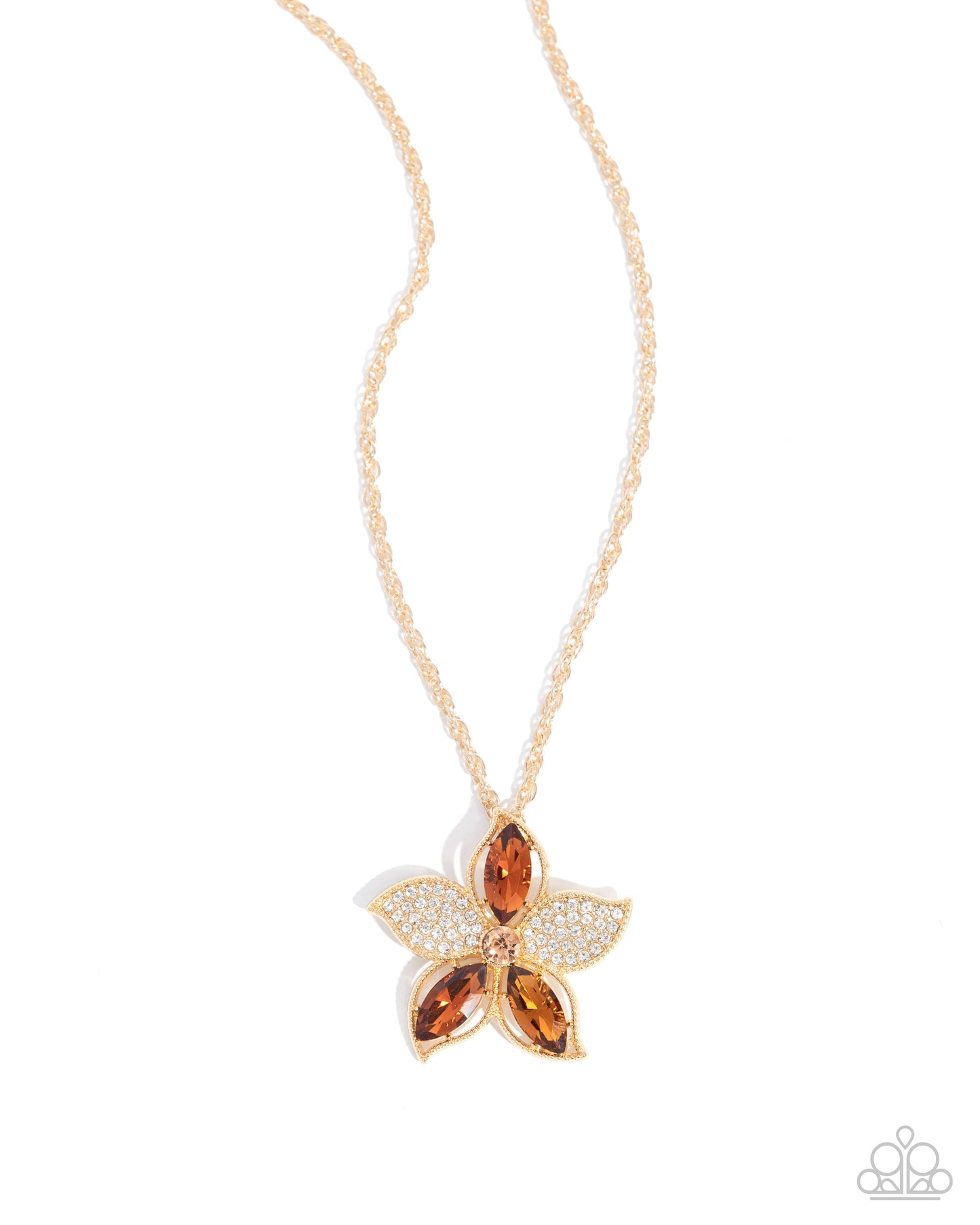 Favorite Flower Brown Necklace - Paparazzi Accessories