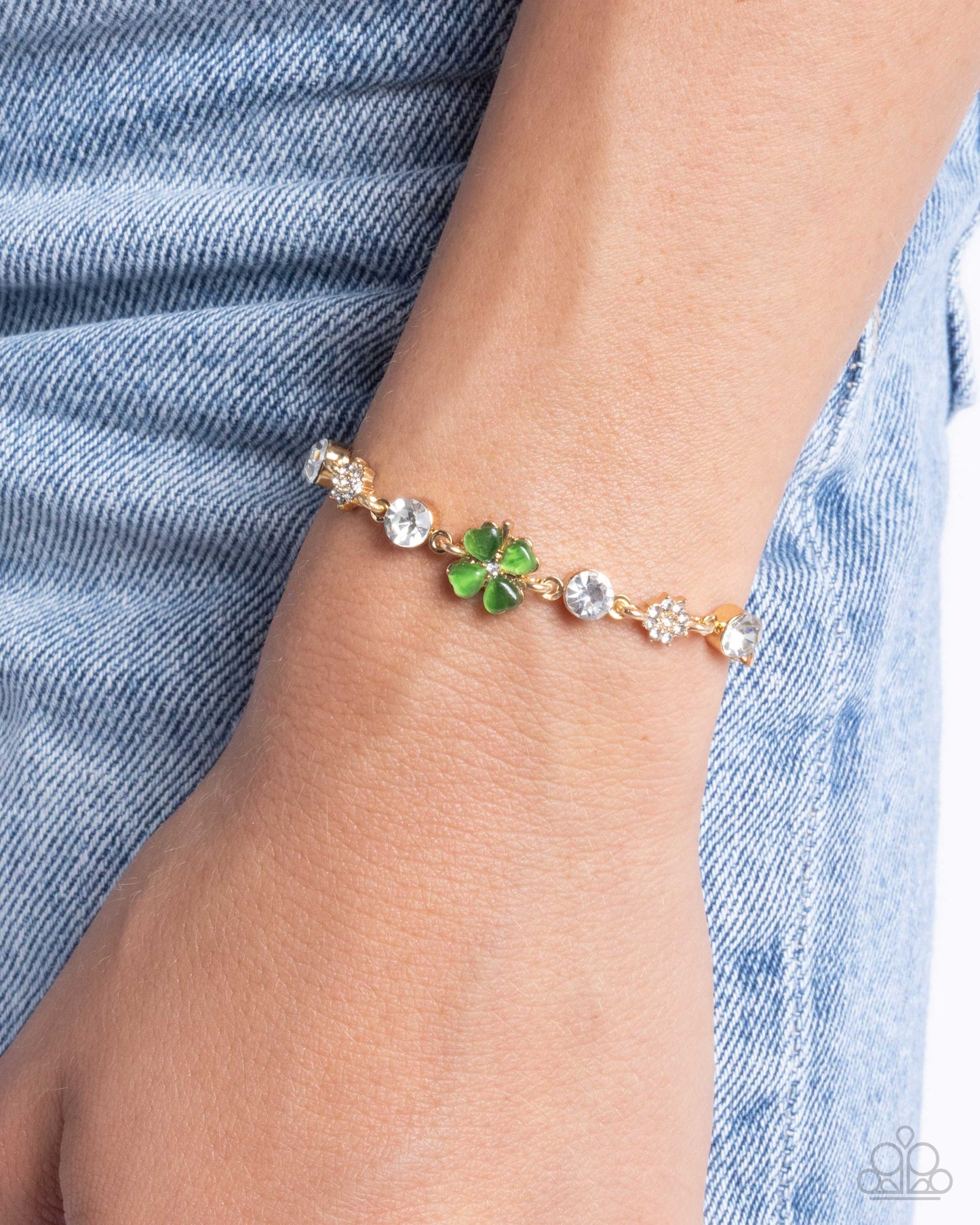 St. Patricks Pizzazz Green Lariat Bracelet - Paparazzi Accessories