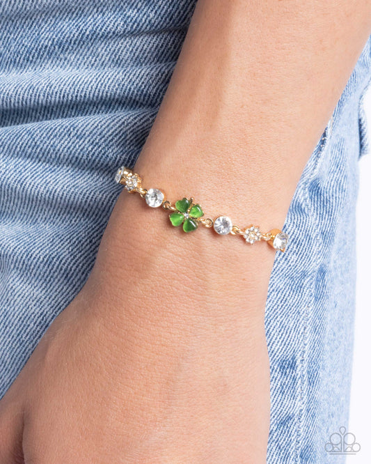 St. Patricks Pizzazz Green Lariat Bracelet - Paparazzi Accessories