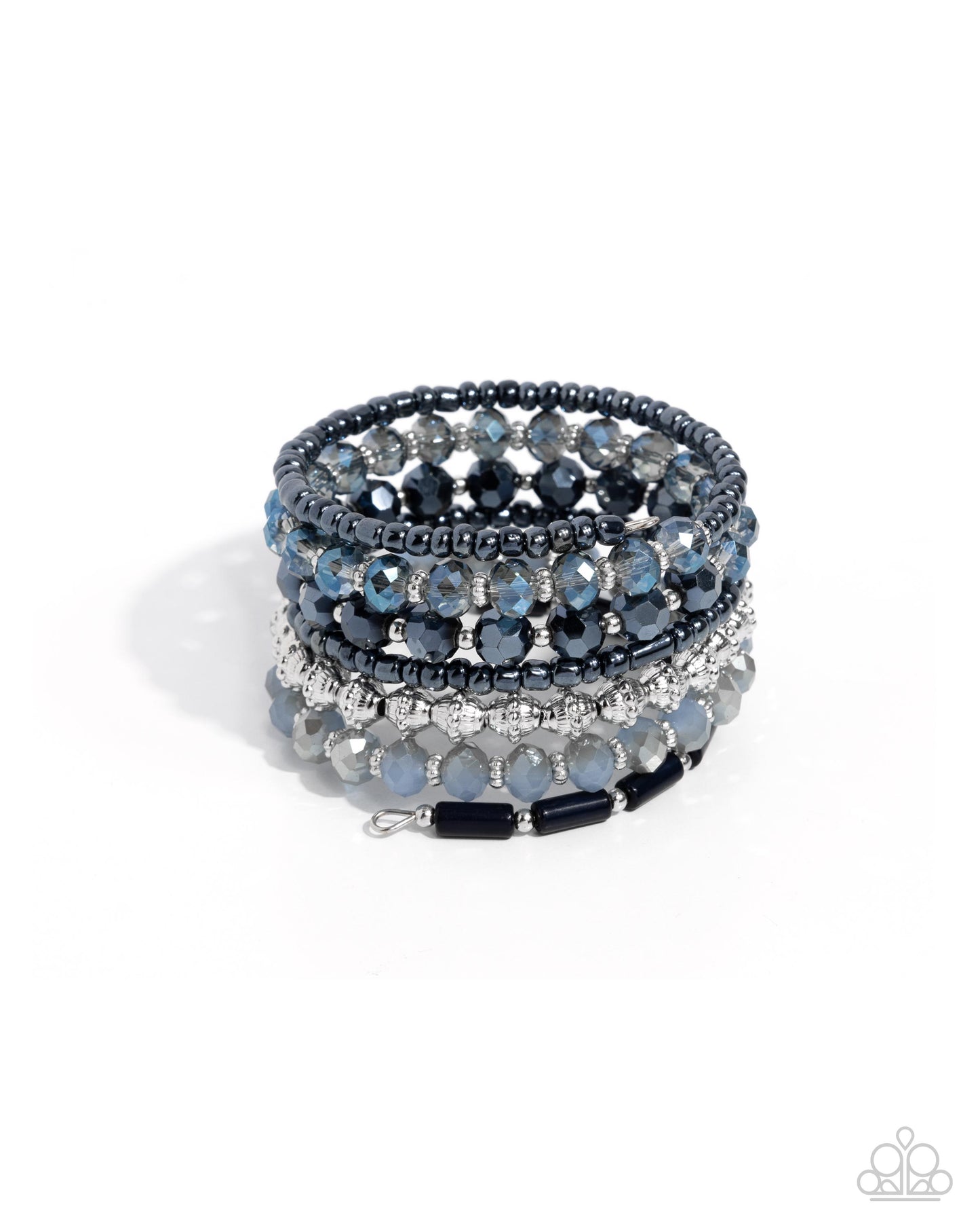 Stacked Surprise Blue Coil Bracelet - Paparazzi Accessories
